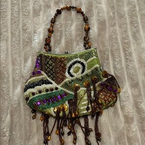 Embellished Multicolor Beaded Handbag